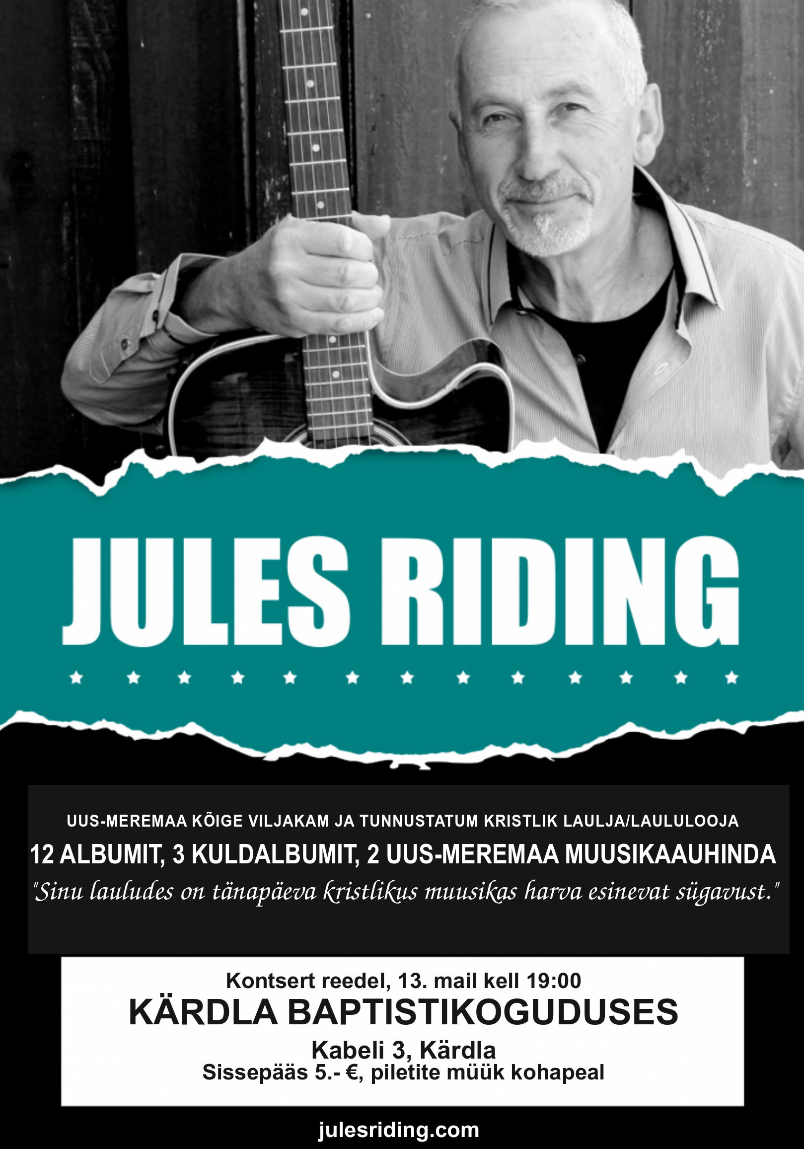 Jules Riding'u kontsert 13. mail 2022
