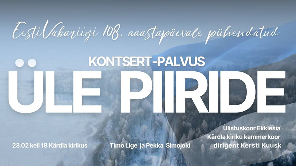 Kontsert-palvus "Üle piiride" Kärdla kirikus 23. veebruaril kell 18:00