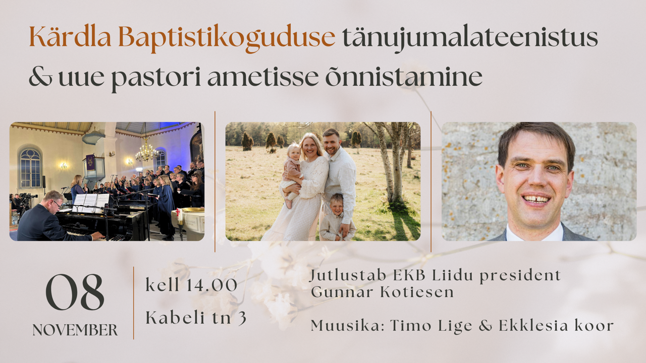 Tänujumalateenistus 8. novembril 2026